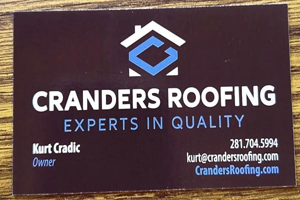 cranders roofing business card
